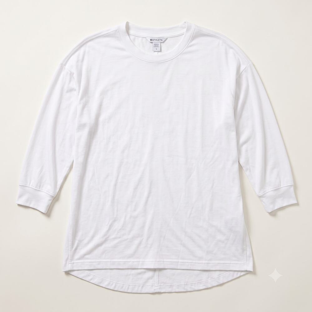 Athleta Womens S Minimalist Athleisure Outdoors Inspire Tunic Top Crew Neck
